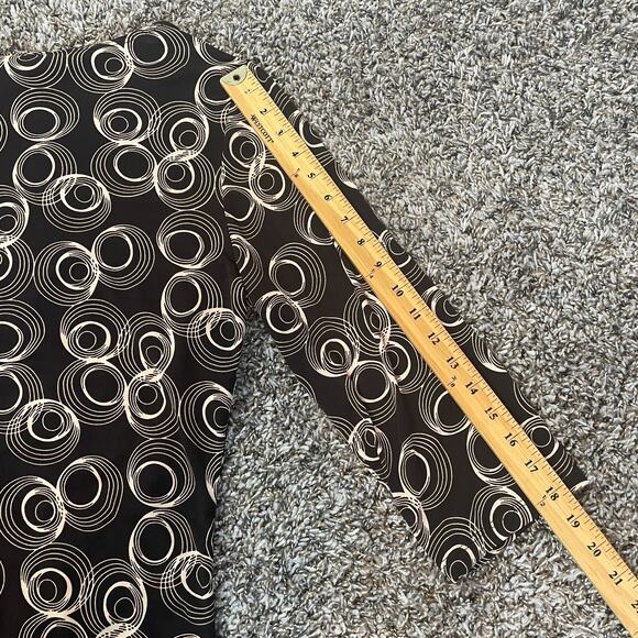 Y2K Top Womens Size XL Brown Geometric Print Stretch Babydoll Empire Waist Cyber - Picture 8 of 10